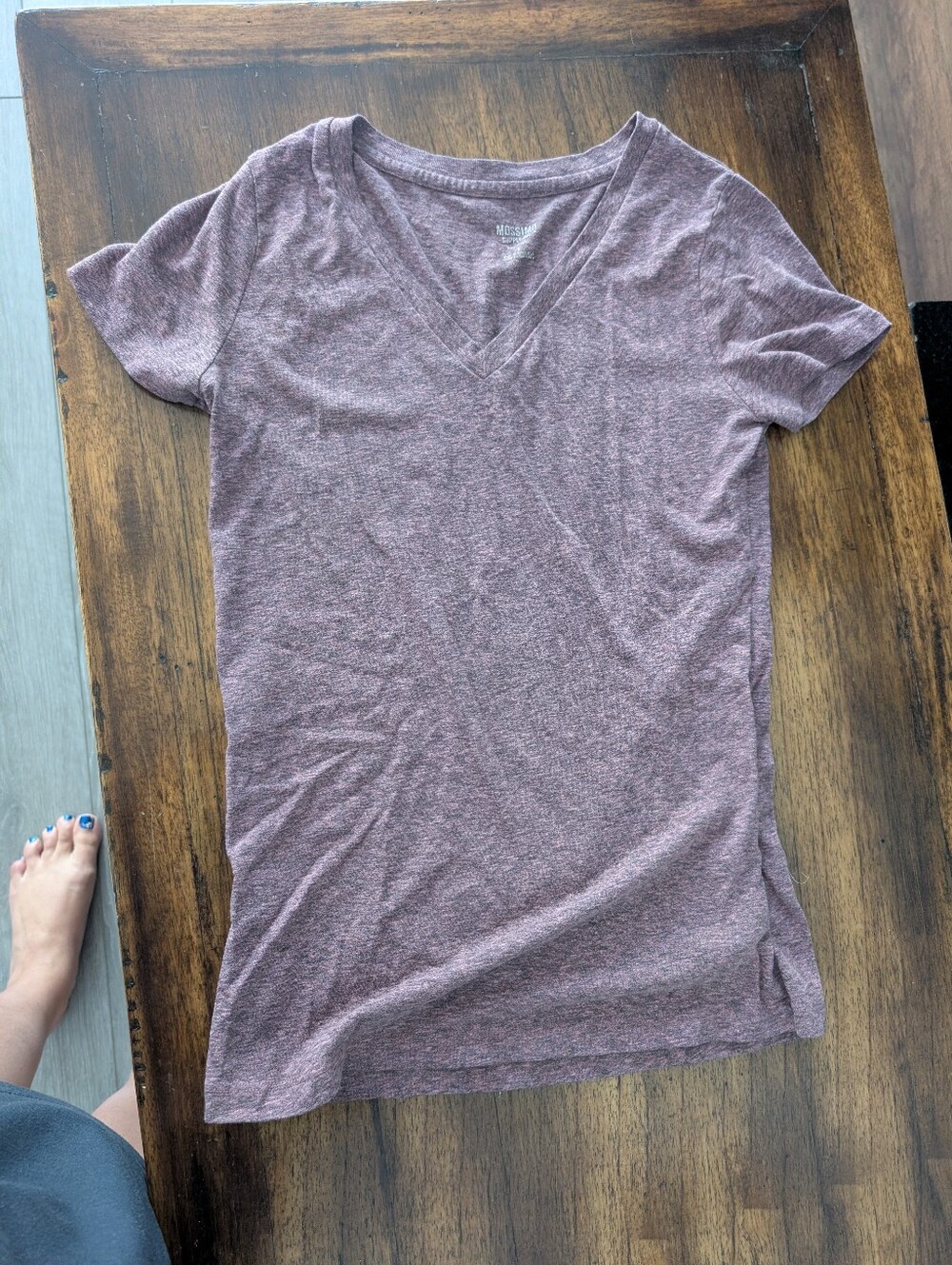 Classic Small Purple Greyish Women’s V-Neck Tee